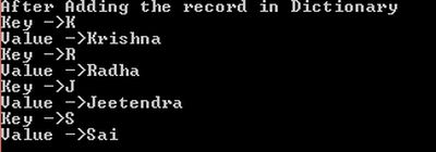 add record in dictionary